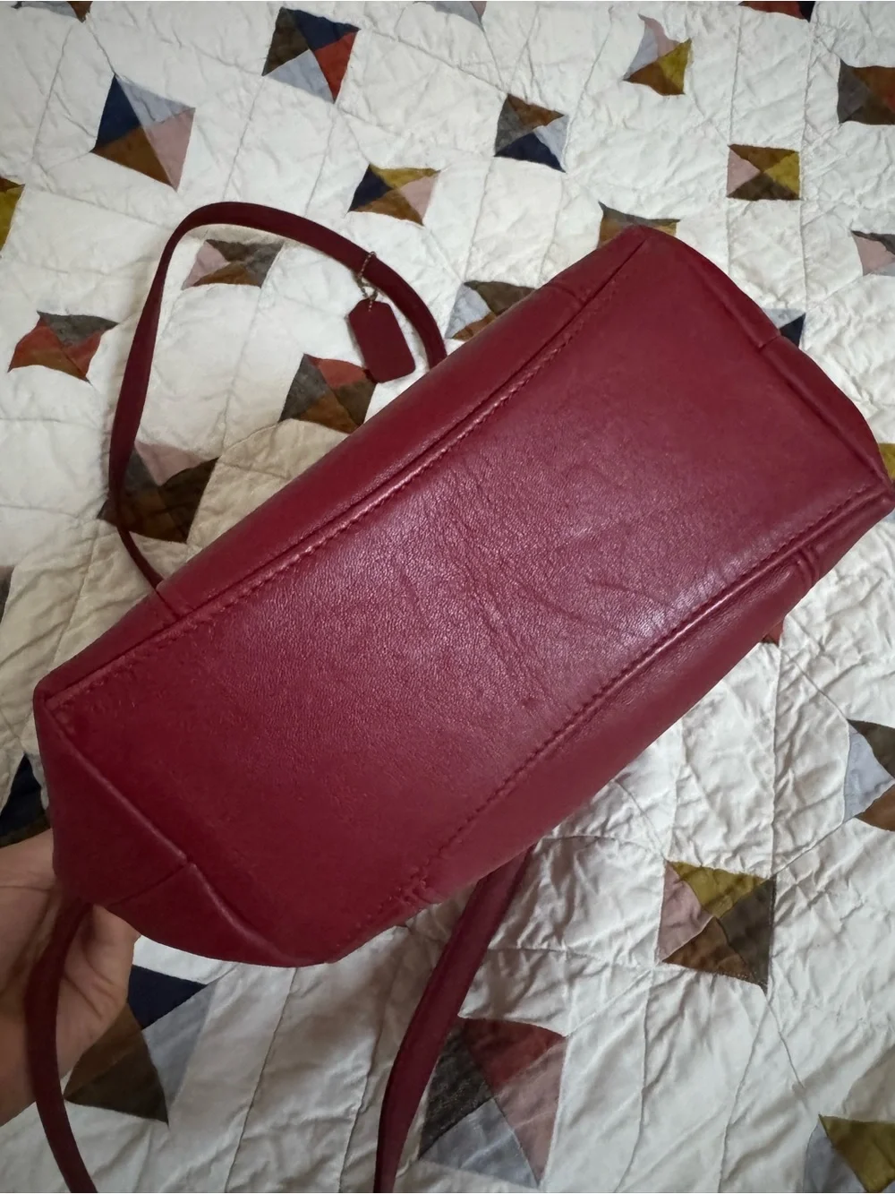 Coach Vintage Red Leather Tote Bag 9077